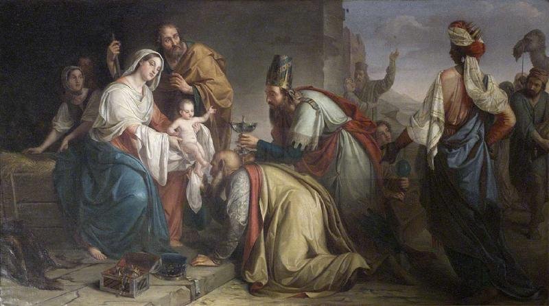 Adorazione dei Magi - 1847 - olio su tela cm. 175x325 - Santuario della Madonna delle Grazie - Ardesio (BG)